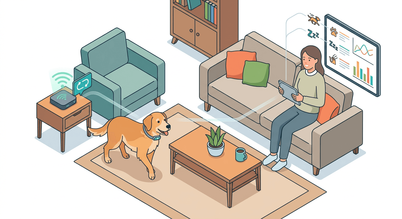 Two weeks of wearable data guide personalized adjustments to the senior pet's care.