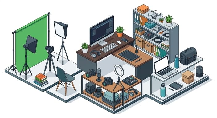 A calming sensory corner featuring a diffuser, a lavender-themed bandana, and a soothing chew toy designed for anxious dogs.