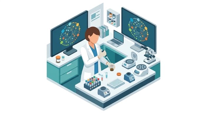 A veterinarian analyzes microbiome sequencing data to map gut bacteria for targeted pet health optimization.