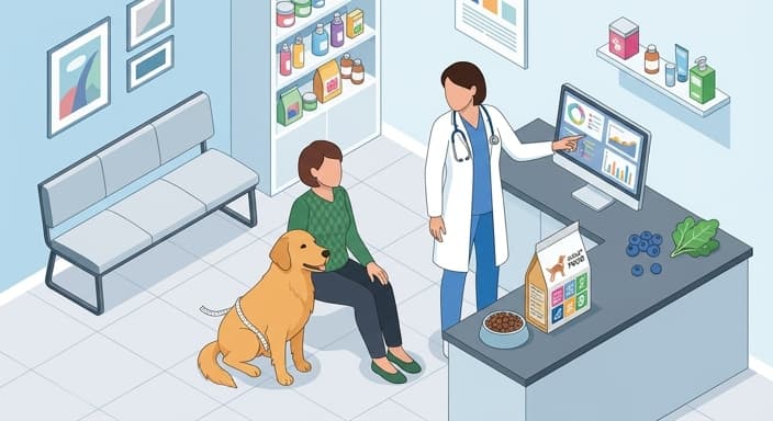 Veterinarian discusses antioxidant-rich diet and weight management for a midlife dog.